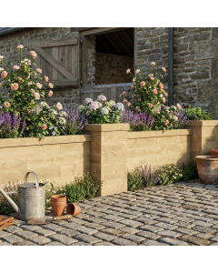 Keermuur met zuilen / 555 x 65 cm