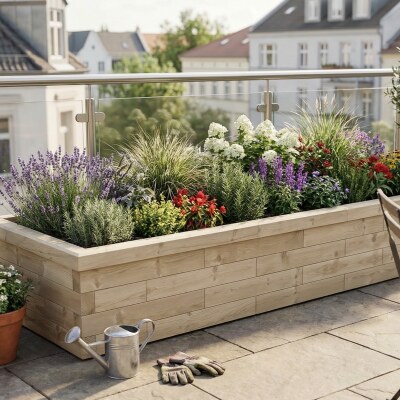 Extra lange Moestuinbak - Middelhoog / 2,625 x 0,9 x 0,45 m