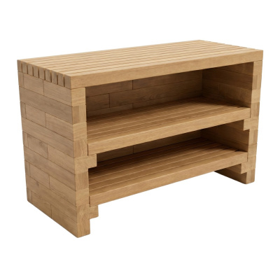 Brede kast met planken / 1,5 x 0,75 x 0,95 m