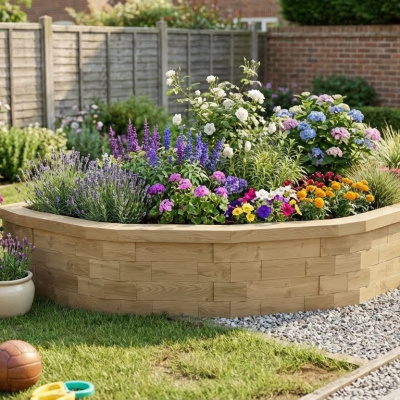 Semicircular Raised Bed / 3 x 1.5 x 0.45m