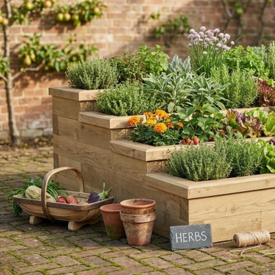 Stepped Herb Garden / 1.5 x 1.5 x 0.55m
