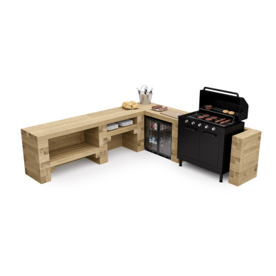 Houten buitenkeuken / 2,325 x 2,25 x 0,65 m
