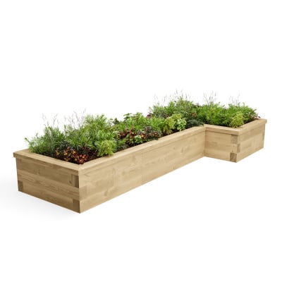 L-Shaped Raised Garden Bed / 2.625 x 1.125 x 0.75 x 0.35m