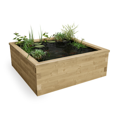 Square Raised Koi Pond Kit / 1.5 x 1.5 x 0.55m