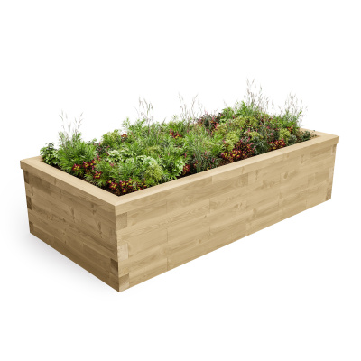 Wooden Raised Flower Bed / 2.25 x 1.125 x 0.55m