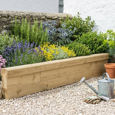Wooden Garden Border Edging / 1.5 x 0.25m