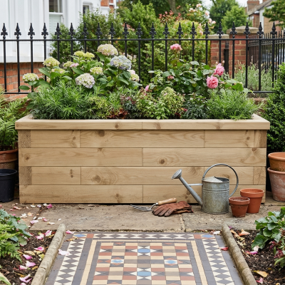 Smalle Moestuinbak - Hoog / 150 x 45 x 45 cm