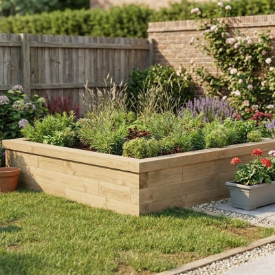 Low Square Raised Bed / 1.5 x 1.5 x 0.35m