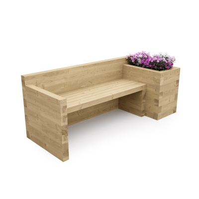 Tuinbank met Moestuinbak / 202,5 x 75 x 75 cm