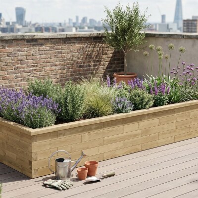 Moestuinbak XXXL - Middelhoog / 375 x 150 x 55 cm