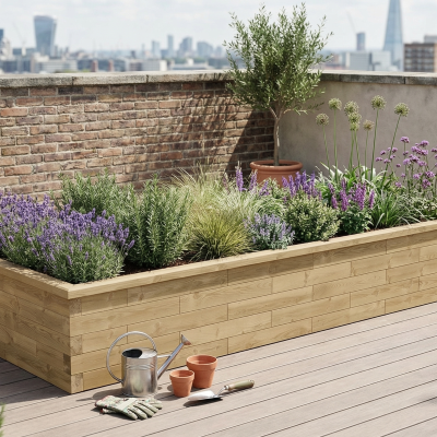 Moestuinbak XXXL - Middelhoog / 375 x 150 x 55 cm