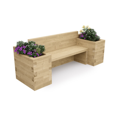 Tuinbank met dubbele Moestuinbak / 240 x 75 x 85 cm