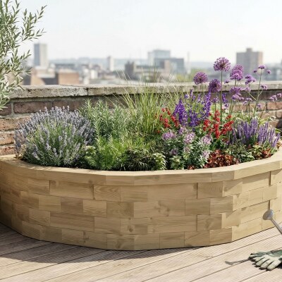 Grote Moestuinbak - Halve cirkel / 232,5 x 132 x 45 cm