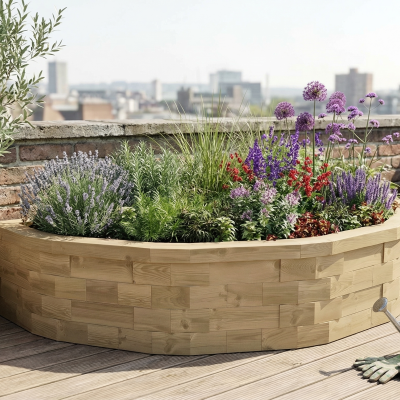 Grote Moestuinbak - Halve cirkel / 232,5 x 132 x 45 cm