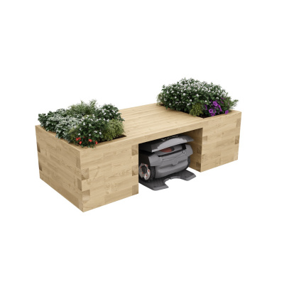 Robotmaaiergarage met plantenbank / 2,025 x 0,9 x 0,55 m