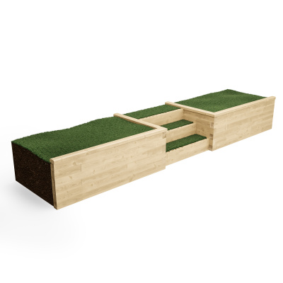 Retaining Wall with Corners and Steps / 4.875 x 0.65m