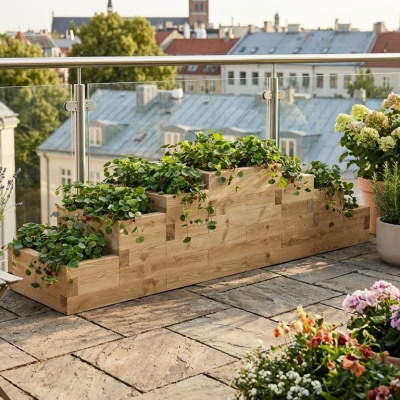 Torenplantenbak voor aardbeien / 3 x 0,75 x 0,65 m