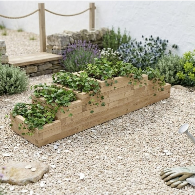 Torenplantenbak voor aardbeien / 3 x 0,75 x 0,65 m