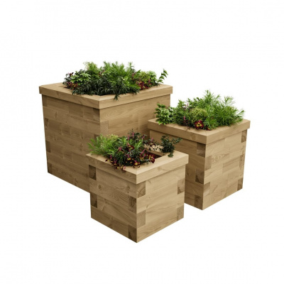 Cubic Wood Planter Trio / 0.75 x 0.75 x 0.75m