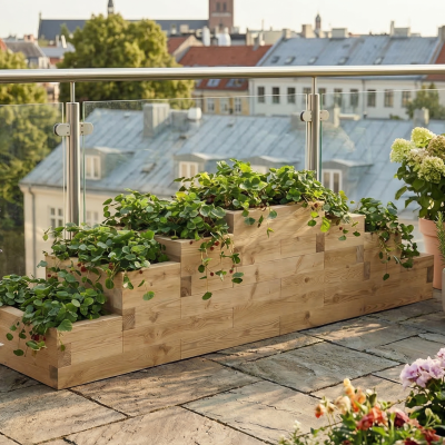 Torenplantenbak voor aardbeien / 3 x 0,75 x 0,65 m