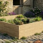 Grote verhoogde vijver met hoekplantenbakken / 1.875 x 1.875 x 0.65m