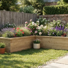 Lange Moestuinbak L-vormig / 300 x 262,5 x 45 x 45 cm