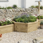 Driedelige Moestuinbak - Multi-niveau / 302,4 x 94,9 x 45 cm