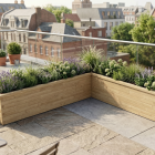 L-Shaped Raised Wooden Bed / 3.75 x 3.75 x 0.825 x 0.75m