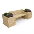 Tuinbank met dubbele Moestuinbak - Lang / 270 x 75 x 85 cm