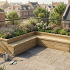 L-vormige Tuinbank met Moestuinbak / 3.75 x 3.75 x 0.65m
