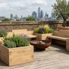 Drievoudige tuinbank met moestuinbakken / 3.75m x 3.75m x 0.55m