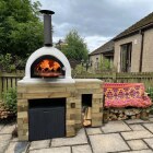 Pizzaoventafel met opslagruimte en tuinbankje / 2,7 x 0,9 x 0,95 m