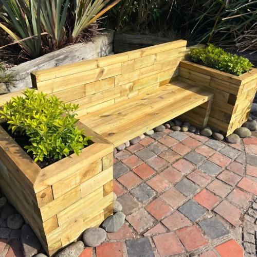 Norman's tuinbank met plantenbak