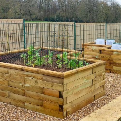 De verhoogde moestuinbakken van Laure